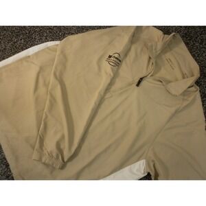 Nike Golf Jacket Mens XL Tan‎ Windbreaker Chevron Tournament Performance 1/4 Zip